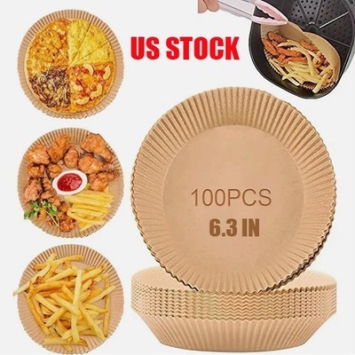 100PCS Air Fryer Disposable Paper Liners 6.3''Non-Stick Air Fryer Parchment Paper