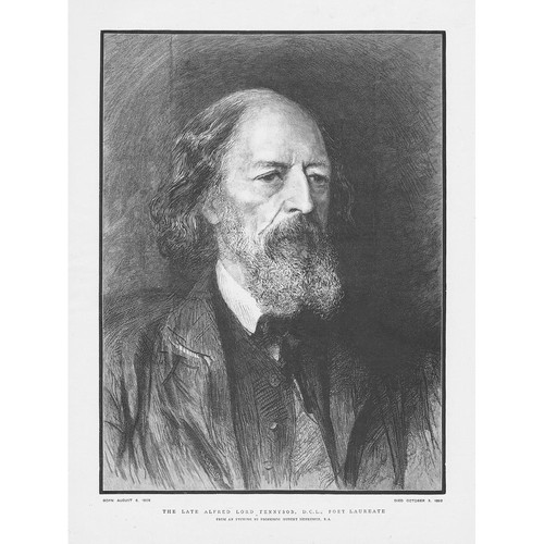 Lord Tennyson The Poet Laureate - Antique Print 1892