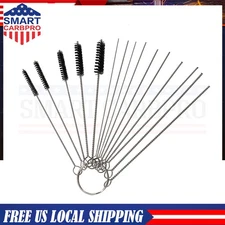 10 NEEDLES 5 BRUSHES STAINLESS STEEL CARBURETOR CLEANING KIT CARB CLEANER SET