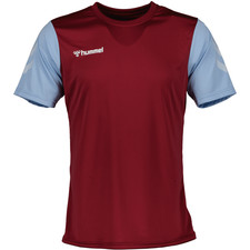 Hummel Match Jersey Men's Short Sleeve Shirt Top Maroon & Argentina Blue - S-3XL