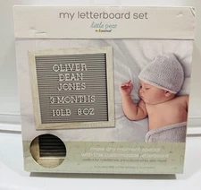 Little Pear 10" x 10" Letterboard Set, Includes 188 White Letters