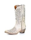 Corral Western Boots Girls Glitter Inlay 1.5 Child White T0021 CLEARANCE — photo 1