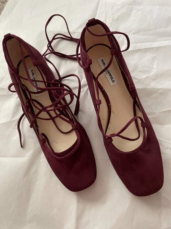 Karl Lagerfeld Burgandy Suede Shoes 7.5