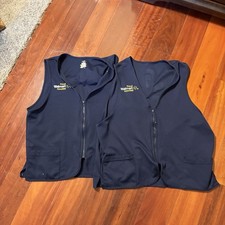  139 Set of TWO Walmart Vest Dark Navy Blue Associate Employee Uniform Medium
