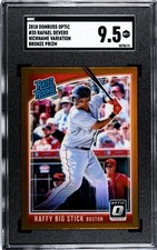 2018 Panini Donruss Optic #35 Rafael Devers RC SGC 9.5 Nickname Bronze Prizm