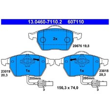 Satz Bremsbeläge Bremsklötze vorne für Skoda Superb 1 3U4 | 24049147