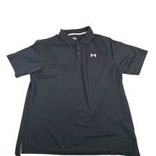 Under Armour Men's Black Heatgear Golf Polo Shirt LG