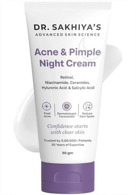 Dr Sakhiya Acne Night Cream Retinol Niacinamide Salicylic Acid 50g Oily Skin