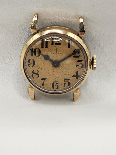 Vintage 1920 Elgin Wristwatch Made In USA- Runs Keeps Good Time 10k RGP Case