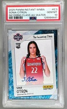 Sonia Citron 2025 Panini Instant WNBA Water Incoming Class RC Auto 8/10 PSA 10