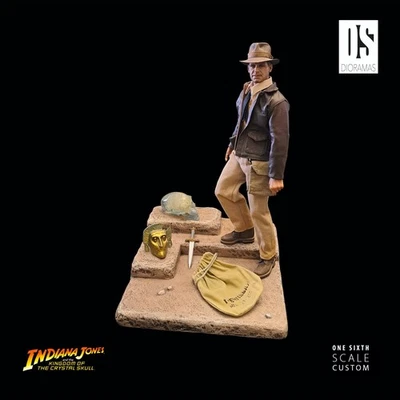 Indiana Jones 1/6 Custom Diorama Base di appoggio "Kingdom of the Crystal Skull" - Photo 1/3