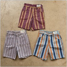 Lot Of 3 NOS Vintage 1970s Prepster Cut Off Striped Youth Jacquard Shorts