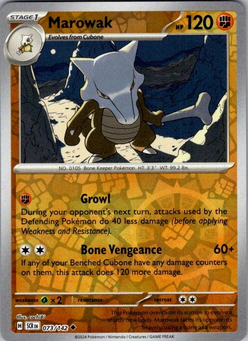 MAROWAK 73/142 STELLAR CROWN REVERSE HOLO POKEMON