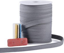 Bias Tape Double Fold 1/2 Inch, Double Fold Bias Binding Tape 55 Yards Gray an