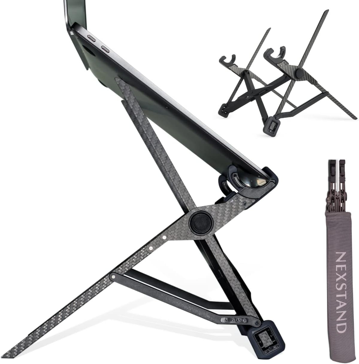 NEXSTAND K1 Laptop Stand, Carbon Fiber Foldable Portable Desktop Schwarz