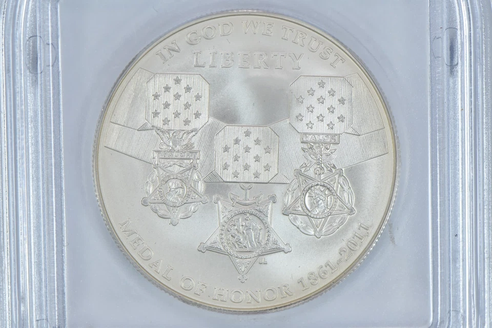 2011-S Medal Of Honor Commemorative Silver Dollar MS70 ICG *9506 - Image 3 of 4