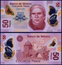 Mexico - P123A - 50 Pesos - POLYMER - (2012) - Perfect UNC