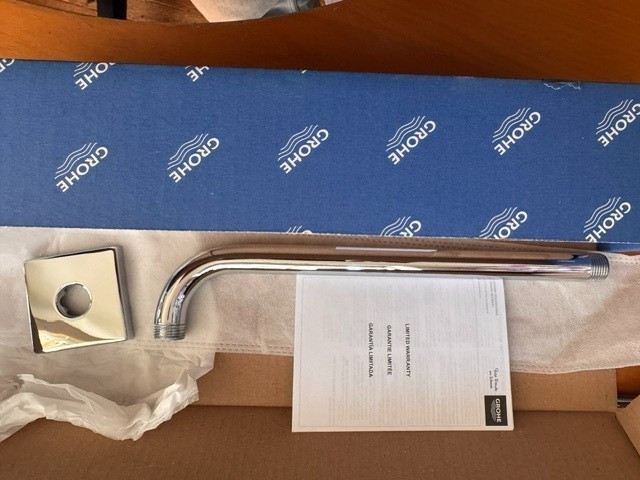 Grohe Chrome 16" Rain Shower Arm with Square Flange 28540000