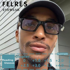 Square Anti Blue Light Reading Glasses Men Women Clear Lens Presbyopic Glasses