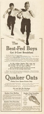 1918 Quaker Oats Co Ad Muffin Pancake Macaroon Recipes Best-Fed Boys Breakfast