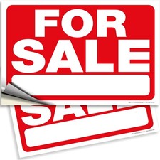 for Sale Sign for Car 2 Pack 10x7 Inch Premium Vinyl Decals Weatherproof S