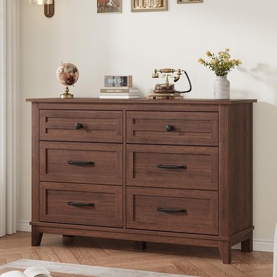 Kommode Schlafzimmer 6 Schublade Kommode Aufbewahrung freistehender Holzschrank