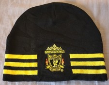 Vintage Adidas Liverpool FC New Without Tags Black And Yellow Striped Beanie Hat