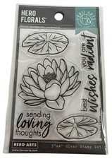 Hero Arts Clear Stamp Set Lilly Pad Lotus Sentiment You are Radiant Best Wishes