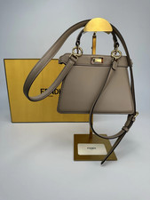Fendi Peekaboo ISeeU Petite Dove Grey Padded Nappa Leather Bag Strap Immaculate