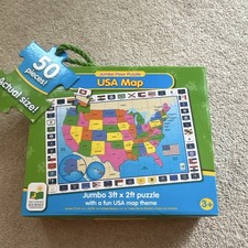 The Learning Journey Jumbo USA Map Floor Puzzle, 50 Pieces, Ages 3 