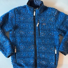 RARE Vintage 2012 Patagonia Classic Retro-X Deep Pile Choolie Bandana Blue