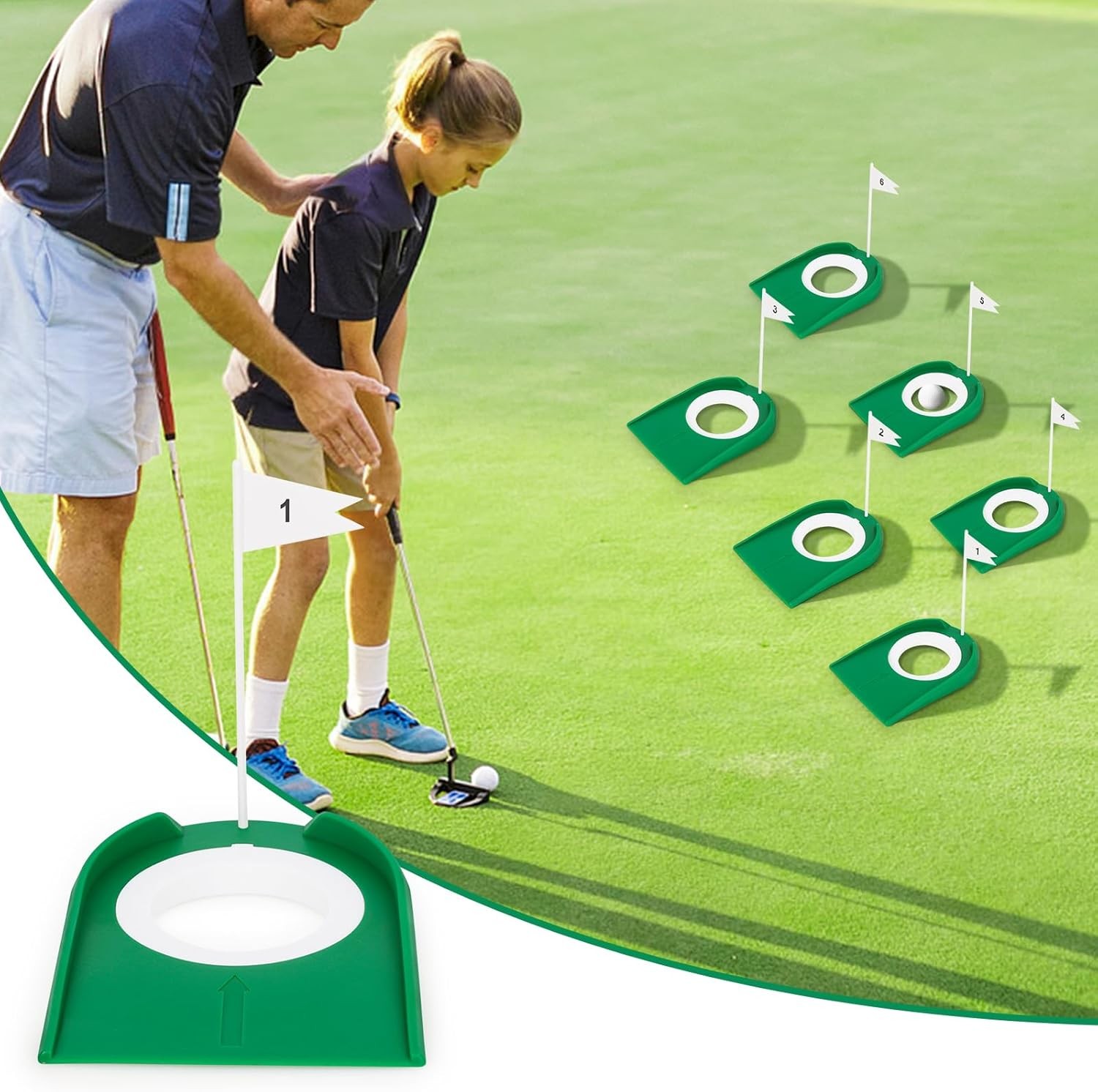 Golf Putting Cup and Flag Indoor Practice Training Aids Plastic Golf Putting Hol