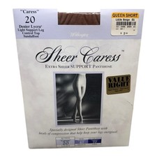 Worthington Sheer Caress Extra Sheer Support Control Top Pantyhose Beige Q Short