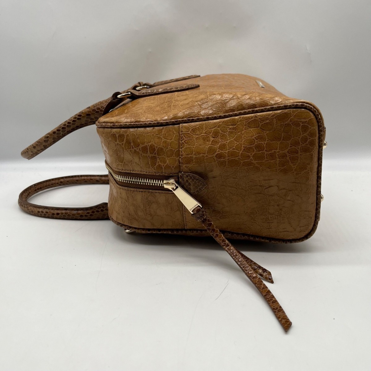 Brahim Brown Embossed Leather Shoulder Bag | eBay display picture 1
