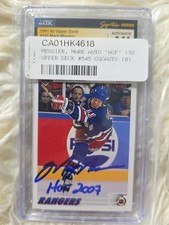 Mark Messier New York Rangers Signed 1991-92 Upper Deck #545 CGC JSA 10 w/HOF