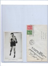 James J Braddock Autograph Signed return envelope signed in 1938! with Photo HOF