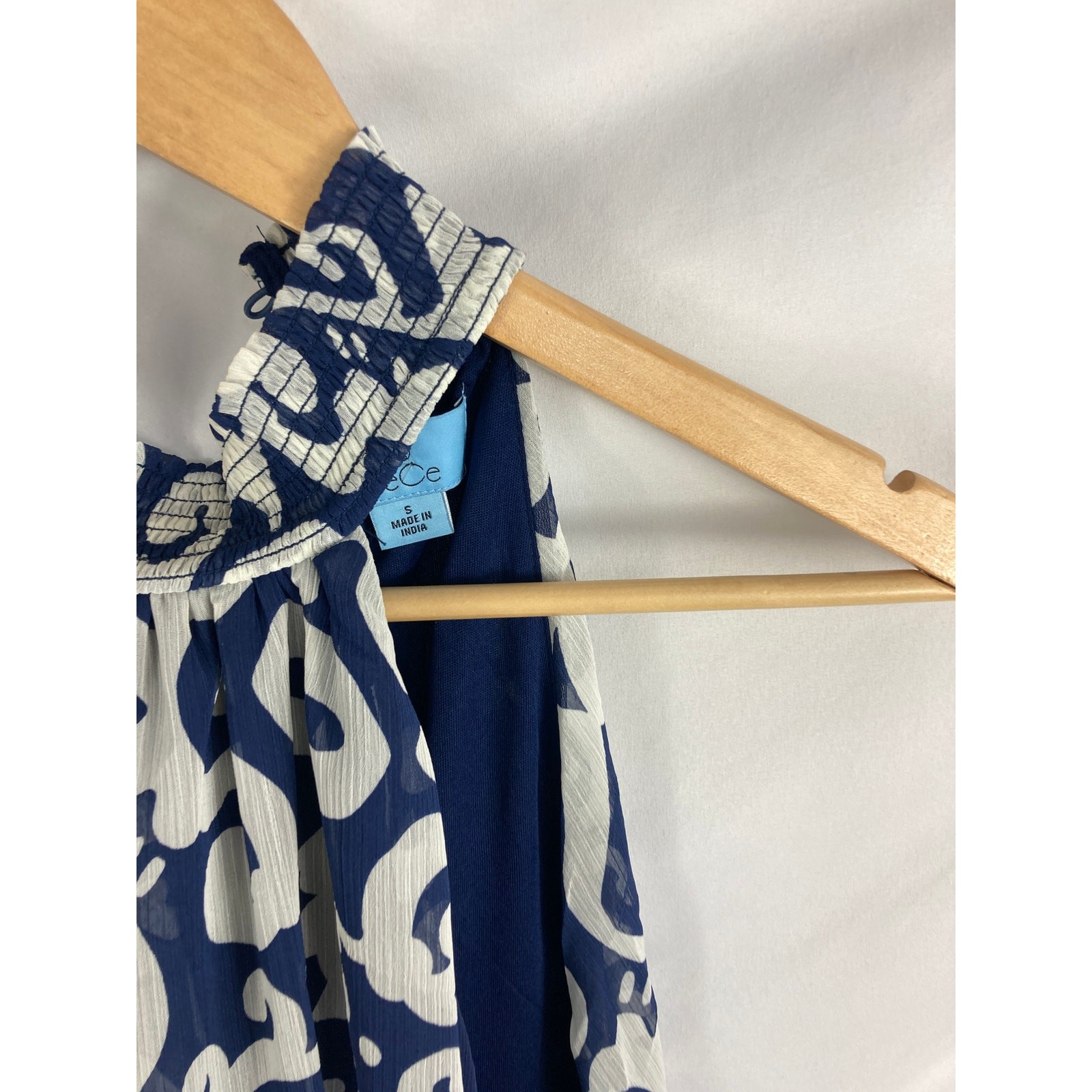 Cece Patterned High Neck Blouse Size Small - image 2