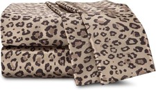 Elegance 4-Piece Satin Sheets Set Full Size Leopard Print Luxury Hotel Quality