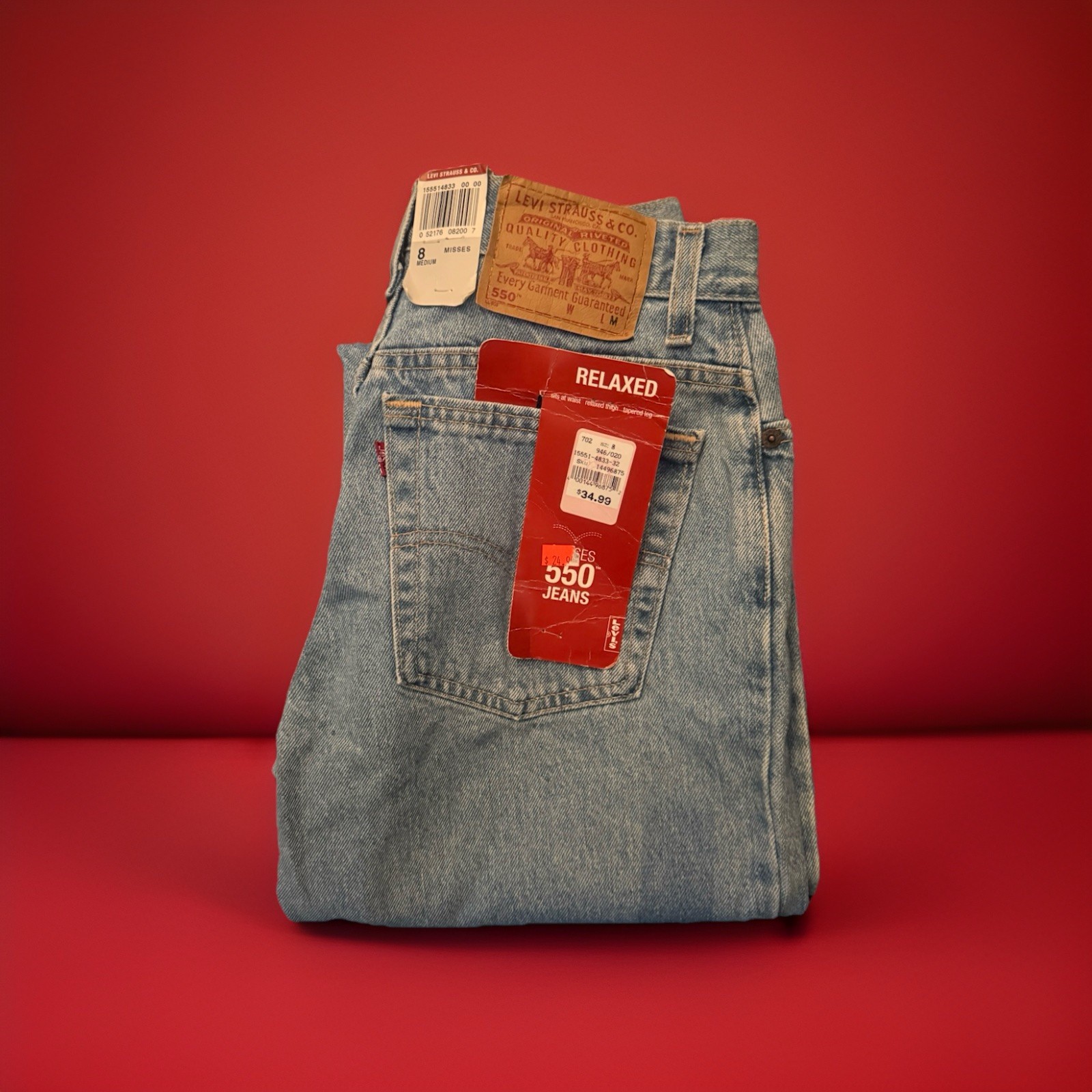 Vintage Levi's 550 Relaxed Fit Tapered Leg Jeans Women's Size 8 Deadstock NWT