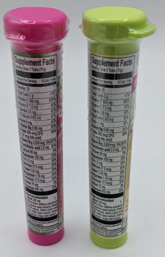 Zipfizz Energy Drink Mix Combo 30 Tubes Dragonfruit Lime and
