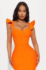 Fashion Nova Alani Bandage Midi Dress Size M