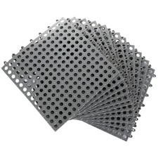 12 PCS Grey 11.8"x11.8" Soft PVC Interlocking Shower Drainage Floor Tiles Mat