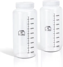 Plastic Bottles with Airtight Caps 32Oz/1000Ml, Food Grade Wide Mouth Liquid Con
