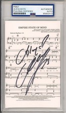 Alicia Keys SIGNED Empire State of Mind Lyric Piano Sheet Music PSA DNA COA AUTO