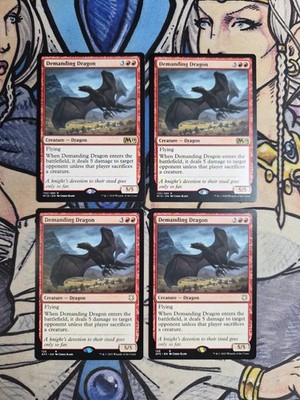 4x Demanding Dragon - NM/M Mixed Sets AFC M19 MTG Magic 