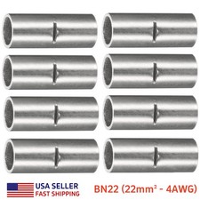 8PCS TINNED COPPER BUTT CONNECTOR WIRE CRIMP BATTERY SPLICE TERMINAL GAUGE 4AWG