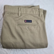 Vintage Chaps Ralph Lauren Khaki Dress Pants Mens 40x30 Tan Pleated Cotton