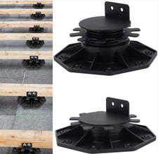 12 bases de soporte ajustables para terraza 3-6 cm, elevador de piso negro