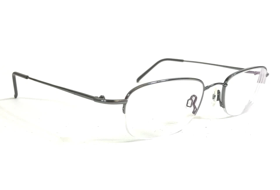 Flexon Eyeglasses Frames 607 033 Light Gunmetal Shiny Silver Half Rim 51-20-145 - Image 2 of 4
