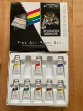Vtg Winsor & Newton Designers Gouache Set Of  8 .47 Fl. Oz appear to be unused